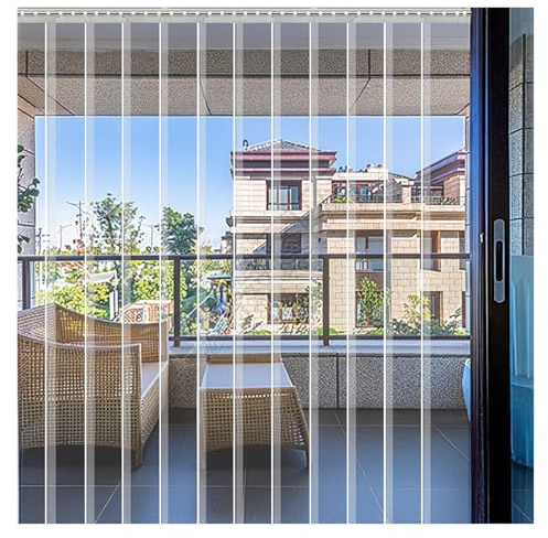 QHLTY Transparenter PVC-Streifenvorhang, Vinyl-Kunststoffplatte, Vertikaljalousie-Lamelle für Garage, Laden, Scheune, Terrasse, Lagerhalle, Gefrierschränke(135x260cm)