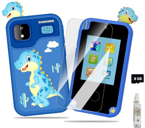 Kids Smart Phone Toys, 2.8 Touchscreen Toddler Learning Toys with Dual Camera for Language learning, Painting, Music Player, Games with 8 GB Card, Christmas Birthday Gifts for Age 3-10 Year Old