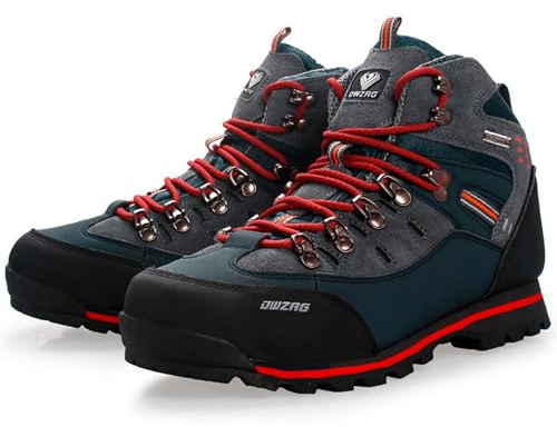 SANANG Botas de montaña para Hombre, Zapatos de caña Alta, Cuero, Suela Antideslizante, Cordones duraderos, Tallas 40-46.