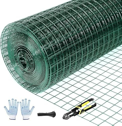Tongmo Hardware Cloth, Chicken Wire Fencing, 19 Gauge Galvanized Wire & 1x1 Mesh Size Welded Wire Roll Garden Fence, Poultry Netting for Rabbit/Duck/Chicken Coop (16 x 100')