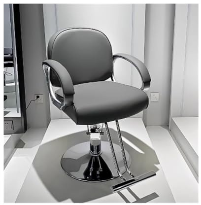 HLHLOP777 Chaise de Salon Chaise de Coiffure, Chaise de Teinture à Chaud Exclusive for Salon de Coiffure, Chaise de Coupe de Cheveux rotative et réglable Tabouret à roulettes(Grigio)