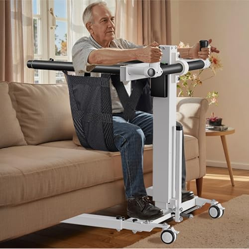 Sedia elettrica per pazienti con trasferimento elevatore, regolabile in altezza/larghezza, pieghevole, supporto per la mobilità di anziani e disabili