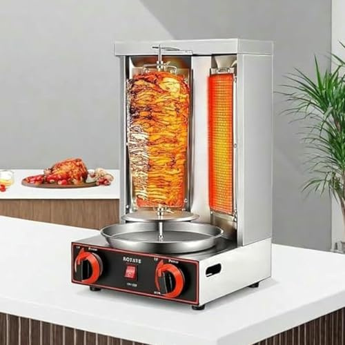 Asador Profesional Para Shawarma, Con Control De Temperatura | Ajustable De 50 A 350 °C, Parrilla A Gas Para Pollo, Ternera Y Cordero - Ideal Para Restaurantes Especializados,A