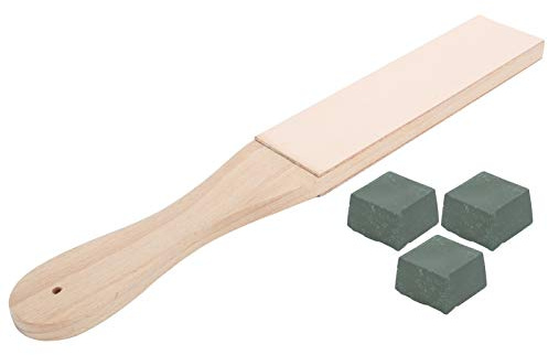 RiToEasysports Paddle Läder Strop Kit, 2-sidigt Slipverktyg med Polermedel för Professionella Gravörer och Gör-det-själv-entusiaster, Trämaterial, storlek: 10,9 X 1,6