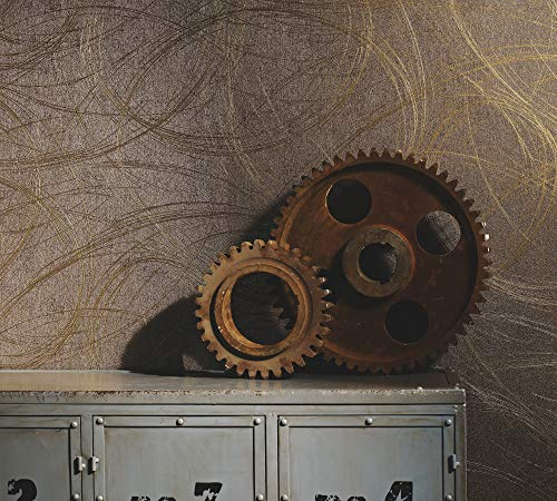 marburg Tapete Gold Braun Grafisch Ovale Vliestapete Linien Geschwungen Wohnzimmer Colani Visions Made in Germany 10,05m X 0,70m 53323