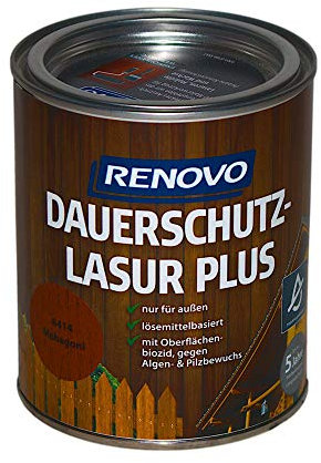 0,75L RENOVO Dauerschutzlasur 8414 Mahagoni Lasur Holzlasur