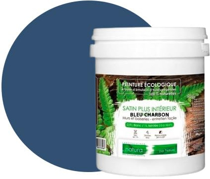 PINTURA natural ecológica aspecto satinado Natura – Tassili – pared interior – 33 colores – 1 l – 18 M², azul