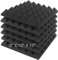 JBER Acoustic Sound Foam Panels, 6 Pack 2 X 12 X 12 Charcoal Soundproofing Treatment Studio Wall Padding Sound Absorbing Fireproof Pyramid Black Wall Panel…