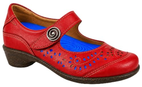 Easy Step KUTE 12 Premium FliessGel - Scarpe da ginnastica per alleviare i piedi stanchi, con due solette intercambiabili, Colore: rosso, 41 EU X-Larga