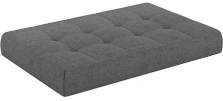 chilly pilley Palettenkissen Palettenauflage Schräg Geschnitten Gesteppt Palettenpolster Gartenkissen Garten Kissen Indoor Outdoorkissen Farben und Größen (Sitzkissen 120x60x15, Grau)