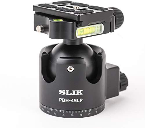 SLIK PBH-45LP - Bola Profesional de Perfil bajo, Aluminio, Carga máxima 20 kg, Bandeja rápida Arca-Swiss 3 Niveles de Burbuja