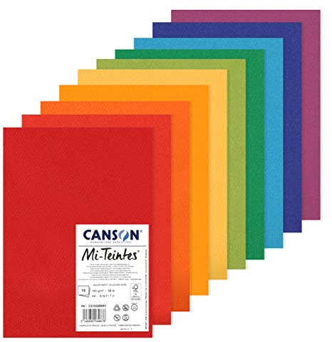 MI-TEINTES A4 160G Lebendige Farben, Packung 10 Blatt