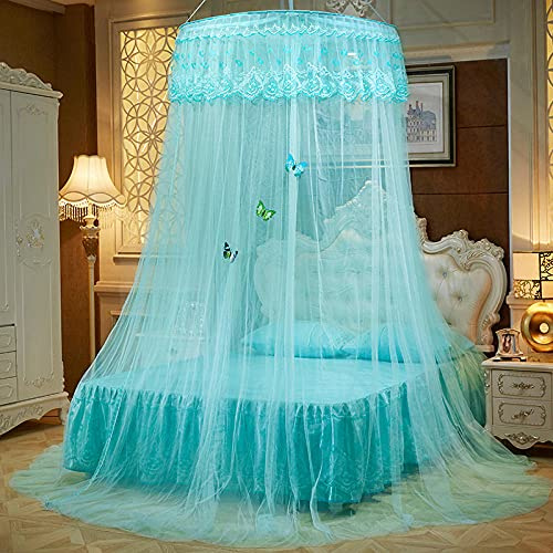 Romantische Moskitonetz Doppelbett, Kuppel Spitze Prinzessin Bett Baldachin Mückenschutz zum Single zu King Size Betten Ideal für Schlafzimmer Dekorative-Grün