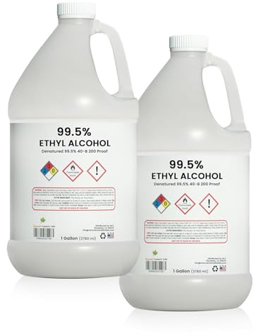 Natural Cosmetic Labs Ethyl Alcohol 99.5% Denatured Liquid, Made in the USA, Gallon, Pack of 2