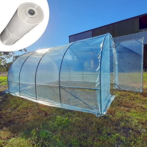 Invernadero Tunnel 3 x 4 m con lona PVC 150 MC Made in Italy con puerta frontal huerto jardín plantas vivero invernaderos botánicos