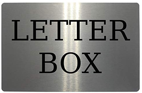 LETTER BOX Metal Aluminium Plaque Sign For House Office Parcels Post (5x7 inches, Brushed Silver)
