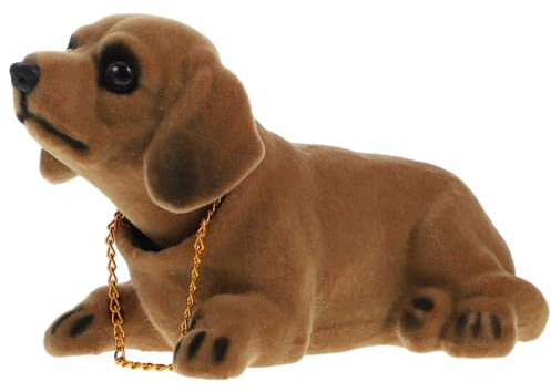 Nodding Heads Car Dog Shaking Head Dog Figurine Desktop Swing Statue Bobbleheads Puppy Car Dashboard Dachshund for Home Office Decorations Bonsai Decor