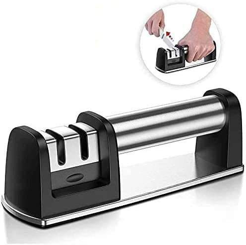 Affilacoltelli manuali, Accessorio da Cucina per affilacoltelli Manuale Professionale di Alta qualità | Strumento Gadget per Forniture da Cucina in Acciaio Inossidabile a 2 stadi,