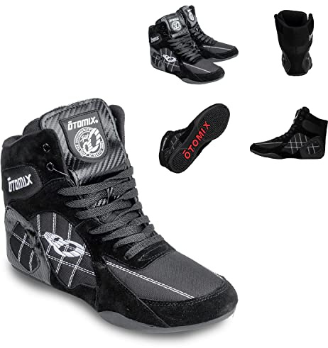 Otomix Ninja Warrior Gym Workout Boxskor Herrar High-Top Platta undersidor Professionella olympiska stövlar för tyngdlyftning, bodybuilding, marklyft, brottning, powerlifting
