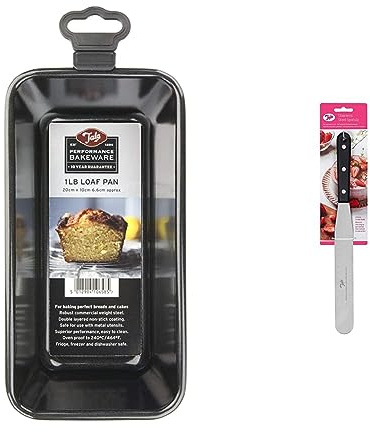 Tala Performance, 1lb Loaf Pan, Professional Gauge Carbon Steel with Eclipse Non-Stick Coating; Perfect loaf tin for Cakes and Loaves Stainless Steel Large Flat Icing Spatula Pallette Knife