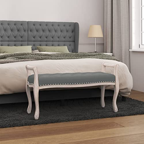 LAPOOH Sitzbank, Flur Möbel, Sitzbank Esszimmer, Bettbank, Flur Deko, Sitzhocker, Truhenbank, Truhenbank, Schlafzimmer Möbel, Dunkelgrau 110x45x60 cm Stoff
