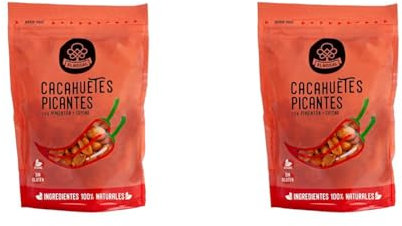 EL NOGAL Frutos Secos Cacahuete Repelado Picante (Con Pimenton y Cayena) Doypack, 125 g (Paquete de 2)