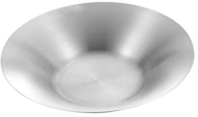 MAGICLULU Plato Estilo Coreano Para Pasta y Ensalada 27 Cm Acero Inoxidable Grueso Resistente Uso Cocina Cena Multifuncional