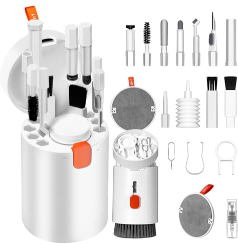 Limpiador Teclado 20 in 1 Kit Limpieza PC Multifuncional Portátil de Limpieza Accesorio Limpieza para AirPods, Kit Limpieza para Ordenador, Auriculares, Teléfonos, Cámaras, Pantalla