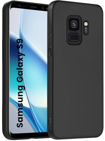 HuwaiH Handyhülle für Samsung Galaxy S9 Hülle, Anti-Schock, Antikratzer, Anti-Rutsch Schutzhülle, Unterstützt kabelloses Laden, Anti-Fingerabdruck Case für Samsung S9(Schwarz)