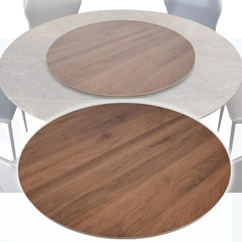 Generisch Lazy Susan-Drehteller, 76,2 cm, großer hölzerner Drehteller für Esstisch, 360 ° drehbares Drehbrett, Lazy Susan-Küchendrehteller, glattes Servicetablett mit Sockel (Farbe: A, Größe