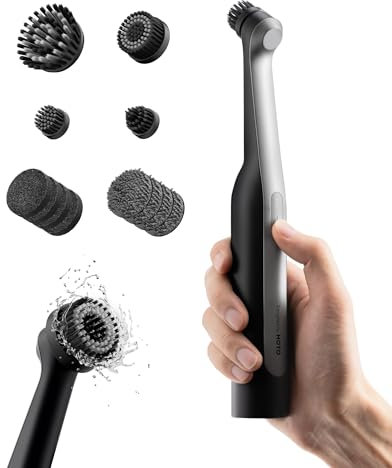HOTO Wand™ Electric Spin Scrubber, Rechargeable Grout Cleaning Brush, IPX 7 Full Body Waterproof Bathroom Scrubber, Power Scrubber with 12 Replaceable Brush Heads for Grout, Corners, Crevices, Tiles