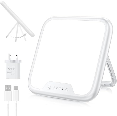 DAXING SAD Lamp, 10000 Lux SAD Light Therapy Lamp for Depression, SAD Light with 4 Timer Setting, Adjustable Brightness, SAD Lamp Light Therapy Full UV-Free Daylight Lamp for Seasonal Mood Changes