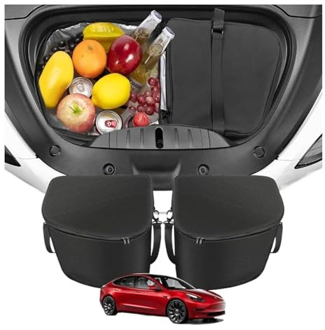 2-teiliger Kofferraum-Kühler-Organizer, kompatibel mit Tesla Model Y/3, isolierte Aufbewahrungstaschen mit Fächern, auslaufsicherer Kofferraum-Organizer for Model 3 Highland 2024, Kühltasche for unter