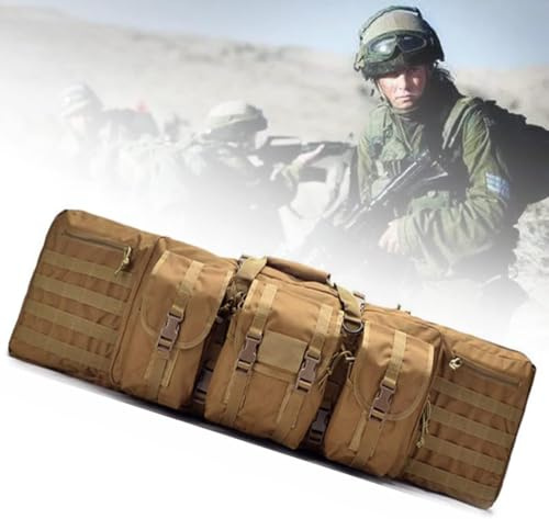 Dubbelt Gevärsfodral Vapenväska, Mjukt Gevärsfodral 37/42/47/55 Tum För Jakt, Skjutbana, Skjutvapentransport, Runt Skjutbana Taktisk Gevärsryggsäck, Justerbar Sele, Beige, 47in/118cm