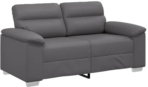 Vopese Graues 2-Sitzer Kunstleder-Sofa mit hoher Tragfähigkeit für Wohnzimmer und Büros - 160 cm breit Model4105334