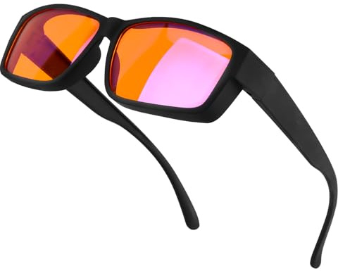 Migraine Glasses Blue Light Blocking Glasses for Men Women Gaming Glasses Anti-Fatigue Anti Glare Computer Gamer Spectacle Powerful Professional Filter Eyeglasses for Phones Video TV PC Screen, Amber