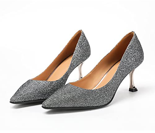 WQHPLMD Women Pumps Heels Pointed Toe Wedding Shoes for Women Dress Pump Shoes Closed Toe Stiletto Heels Slip On Pumps Shoes Origin China