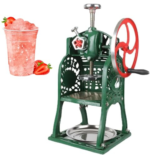 Portable Manual Ice Crusher, Hand-Crank Ice Shaver for Easily Crushing Ice for Slush, Iced Drinks, and Ice Cream - Ideal for Home and Party Use