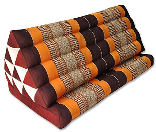 Wilai Kapok Thaikissen Kissen mit Einer Auflage XXL, braun/orange