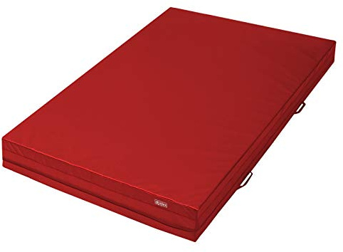 ALPIDEX Weichbodenmatte Matte Turnmatte Fallschutz 200 x 100 x 20 cm mit Anti-Rutschboden und Tragegriffen, Farbe:rot