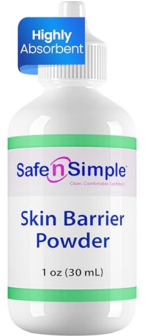 Safe n' Simple Stoma Skin Barrier Powder - 1 oz - Medicated Protective Skin Barrier Powder - Skin Barrier Protection Ostomy Powder Supplies - Stoma Adhesive Powder