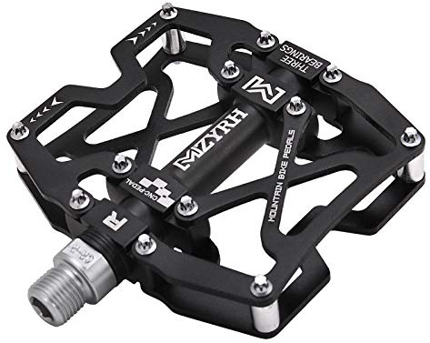 MZYRH Mountainbike-Pedale, ultrastark, bunt, CNC-gefräst, 9/16 Zoll, versiegelt, 3 Kugellager, schwarz