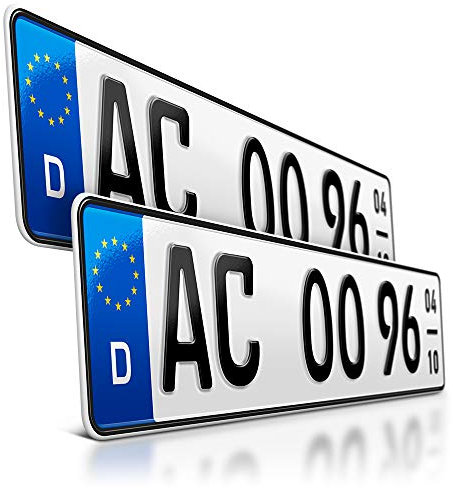 schildEVO 2 Kfz Saison Kennzeichen | OFFIZIELL amtliche Nummernschilder | DIN-Zertifiziert – EU Wunschkennzeichen mit individueller Prägung | Autokennzeichen | DHL Versand