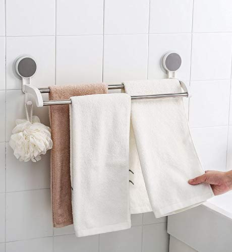 BM 4381 Portasciugamani a Muro, Accessoi Bagno da Parete, Doppie Barre, Portasciugamani Autoadesivo Per Bagno e Cucina