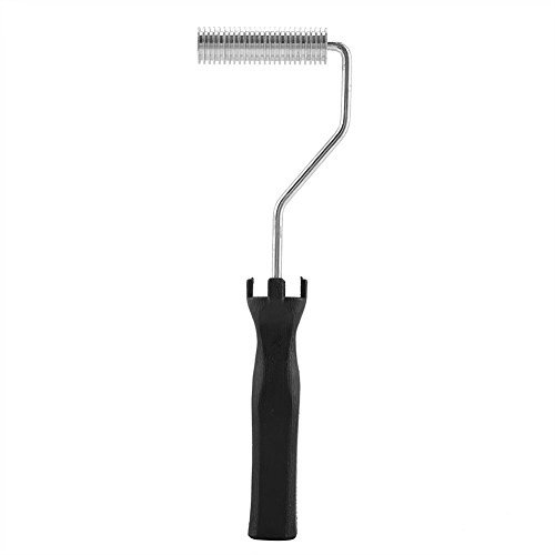 Raguso Herramientas de Rodillos de Fibra de Vidrio Rodillo de laminación de Burbujas de Fibra de Vidrio de aleación de Aluminio con Mango de ABS para GRP FRP Resin Work(21 * 75 mm)