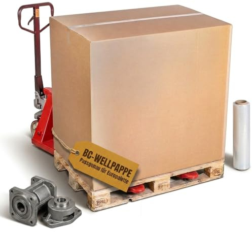 KK Verpackungen Palettenkartons 2-wellig 1180x780x1065mm | 3 Stück, Faltkarton für Europaletten mit Ladeklappe bei 500mm | Bis 40 kg belastbar | Versandkarton für schwere Gegenstände