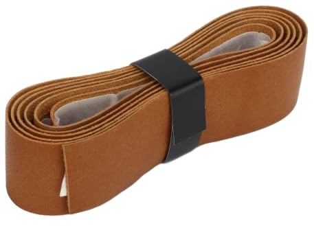 SUNGOOYUE Correa de Agarre de la Raqueta de Bádminton Cuero Fácil de Enrollar para los Amantes del Tenis y el Bádminton, 1 X Banda Absorbente de Sudor Incluida (BROWN)