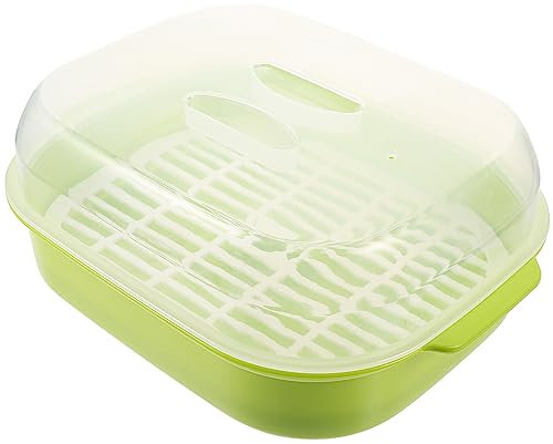 HEMOTON Microwave Vegetable Steamer Kitchen Food Steamer Insert Dim Sum Cookers Cooking s Vegetable Basket for Veggie Seafood Cooking Dumplings Green Microwave Food