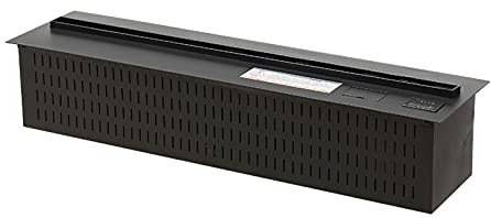 YUHUAWF Camino Camino Elettrico Pannello Ultrasottile da Incasso Montato □ Camino Elettrico con Telecomando, Fiamma Lunga 3D, L 31.5 × W 9.4 × H 7.9 (Matte Nero) Camino Elettrico