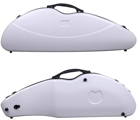 Caja de violín 4/4 de fibra de carbono mixta, luz fuerte con bloqueo de contraseña (blanco)